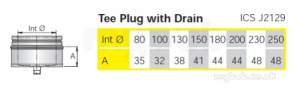 Rite Vent B Vent -  Ritevent Ics 130mm Tee Plug Cw Drain