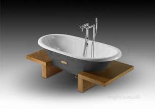 Roca Metal Steel Baths -  Roca Eliptico L Shaped Cherry Wood Leg Set