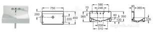 Roca Sanitaryware -  Roca Diverta 750 X 450 3th W/h Or Countertop Basin Wh