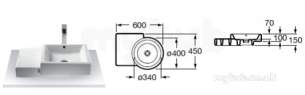 Roca Sanitaryware -  Roca Com 600mm No Tap Holes On Countertop Basin White