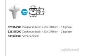 Roca Sanitaryware -  Giralda Semi Pedestal-450mm Basin