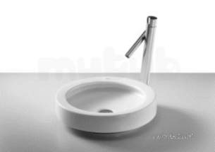 Roca Sanitaryware -  Roca Orbita 420mm No Tap Holes On Countertop Basin Wh