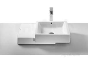 Roca Sanitaryware -  Roca Com 600mm No Tap Holes On Countertop Basin White