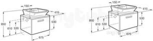 Roca Furniture and Vanity Basins -  Roca The Gap 675x415 Base Unit Plus Drawer M/bge
