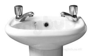 Roca Sanitaryware -  Roca Reyna 400 Basin Two Tap Holes White 475131000