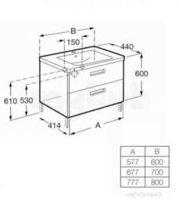 Roca Furniture and Vanity Basins -  Roca The Gap Unik 800 X 440 Basin Plus Unit M/wh