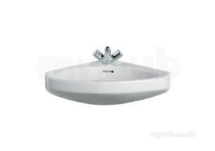 Roca Sanitaryware -  Roca Angular Corner Basin Two Tap Holes White