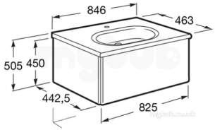 Roca Furniture and Vanity Basins -  Roca Meridian-n Unik 850 X 463 Basin Plus Unit M/bl