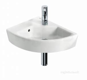 Roca Sanitaryware -  Roca Hall 350 X 430mm One Tap Hole Left Hand Corner Basin White