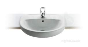 Roca Sanitaryware -  Roca Laura Semi-recessed Basin Two Tap Holes White