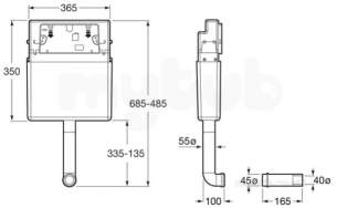 Roca Sanitaryware and Accessories -  Roca Concealed Cistern Only W/out Frame