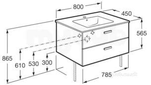 Roca Furniture and Vanity Basins -  Roca Victoria Unik 800 X 450 Basin Plus Unit Wenge