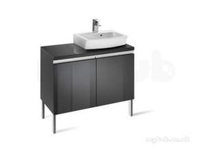 Roca Furniture and Vanity Basins -  Roca H And H 820 X 410 Base Unit Double Draw Left Hand W/nut