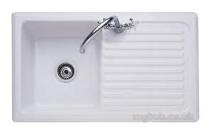 Rangemaster Sinks -  Rustique Crs10101 1.0b Right Hand Ceramc Sink Wh