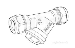 Filling Loop Non Return Valves Strainers -  Rwc 15mm Brass Y Type Line Strainer