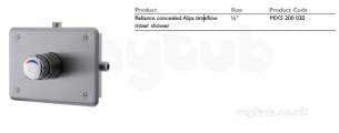 Rwc Water Mixing Products -  Timeflow Conc Shower Valvecwss Plate And Box