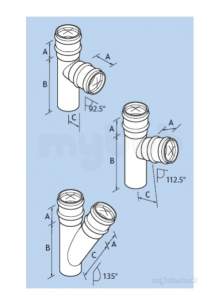 Alumasc Rainwater Products -  Plain 2.5 Inch X112.5d Rw Singlee Branch Rw1/68