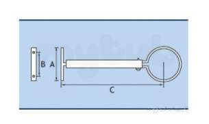 Alumasc Rainwater Products -  Plain 3 Inch Pipe Clips 10 Inch Ext Rw2/365