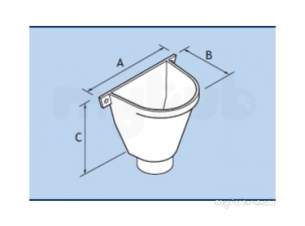 Alumasc Rainwater Products -  Plain 2.5 Inch Rw Head Flat Back Rw1/72