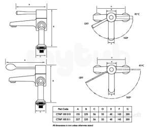 Rwc Water Mixing Products -  Caremix H3 Deck Mtd Ext Lvr Tmv3 T/s Tap