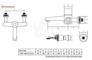 Rwc Water Mixing Products -  Caremix Ir3 W/mtd Mains Tmv3 T/s Tap