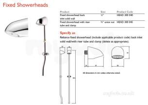 Rwc Water Mixing Products -  S/head-fixed B/inlet Solid Wall Head 300 040
