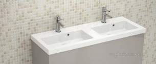 Salgar Showroom Furniture -  Salgar 15509 White Cangas Double Wash Basin 50x1205mm