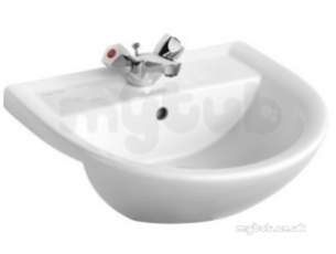 Sandringham 21 Sanitaryware -  Armitage Shanks Sandringham 21 E8958 500mm One Tap Hole Semi Countertop Basin Wht E895801