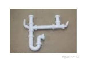 Polypipe Waste and Traps -  Sink Waste 1.5 Bowl Kit Twin Hose Wsk1a
