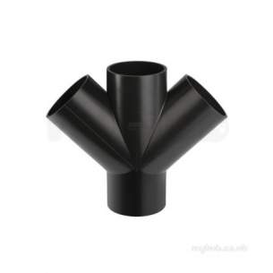 Geberit Hdpe Range 32mm To 315mm -  Hdpe 110mm X 50mm Double Y Branch 135deg