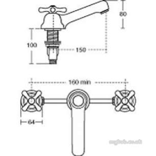 Ideal Standard Sottini Brassware -  Ideal Standard Reprise E5145 3-pce Combi Bath Filler Cp E5145aa