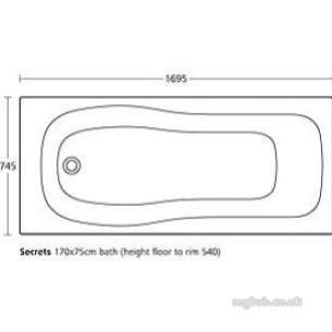 Ideal Standard Sottini Ware -  Ideal Standard Secrets Bath 170 X 75 White Nth