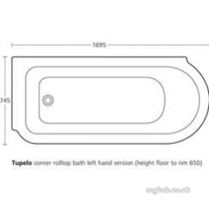 Ideal Standard Sottini Baths and Panels -  Ideal Standard Tupelo E5631 170 X 750mm Left Hand Corner Bath Wh