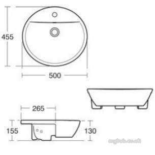 Ideal Standard Sottini Ware -  Ideal Standard Round S/ctp 50 White 1th E627301
