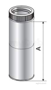 Specflue Twinwall System -  130mm Iflue Adj Pipe 160-230mm Short