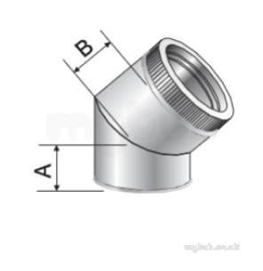 Specflue Twinwall System -  Specflue 130mm Iflue 45 Deg Elbow