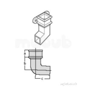 Alumasc Painted Cast Iron Square and Rectangle -  4 Inch X3 Inch X92.5d Rect Left Hand Side Bnd P43b92lpa