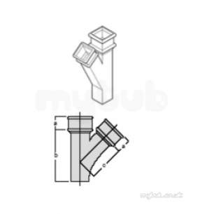 Alumasc Painted Cast Iron Square and Rectangle -  4x4 Inch X135d Sqr Front Bend P44/b/135f/pa