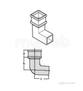 Alumasc Painted Cast Iron Square and Rectangle -  3 Inch X3 Inch X92.5d Sqr Back Bend P33/b/92b/pa