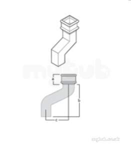 Alumasc Painted Cast Iron Square and Rectangle -  6 Inch X4 Inch Rect Side O/set 3 Inch P64/of/03/l/pa