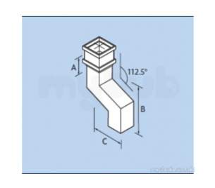 Alumasc Rainwater Products -  Plain 4 Inch X 4 Inch X 3 Inch Sq Offset Rw44/po/3