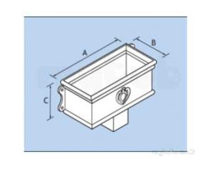 Alumasc Rainwater Products -  Plain 4 Inch X 3 Inch Sq Hopper Head Rwoh/43