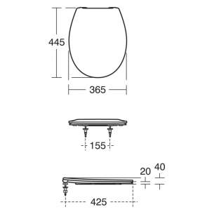 Sandringham 21 Sanitaryware -  Uni Toilet Seat And Cvr Wht Ncl Ss Hngs Nmlfx E131701