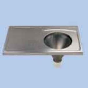 Twyfords Commercial Sanitaryware -  Vecta Bi Disp Hopper Wtop Right Hand Drnr 1000mm Ss8104ss