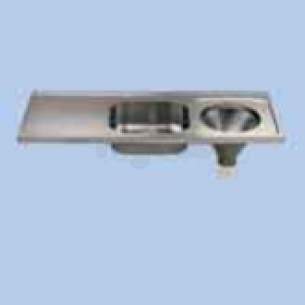 Twyfords Commercial Sanitaryware -  Vecta Bi Disp Hopper Sink Left Hand Drnr 1600mm Ss8106ss