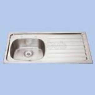 Twyfords Commercial Sanitaryware -  Vecta Two Tap Holes Inset Sink No O/flow Left Hand Drainr Ss8602ss