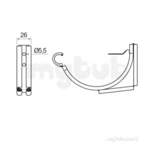 Lindab Rainwater -  Lindab Adj Fascia Bracket 125mm Coated