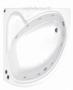 Eastbrook Baths -  19.008l Swan Left Hand Cornr 5mm 8 Jet Chrome Plated W/pol