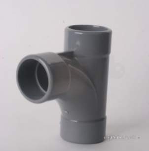 Durapipe Abs Fittings 1 14 and Above -  Dp Abs 90d Swept Tee Grey 148106 1.1/2