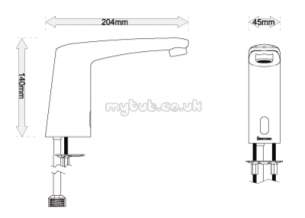 Cistermiser Flush Control Valve -  Novatap Infrared Sensor Basin Spout